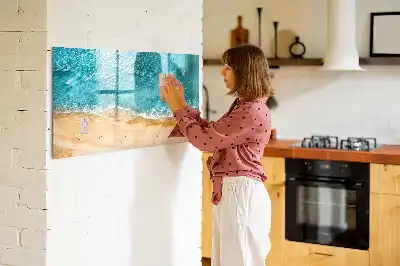 Tablă magnetică cu ștergere uscată cu model plajă marină și oameni