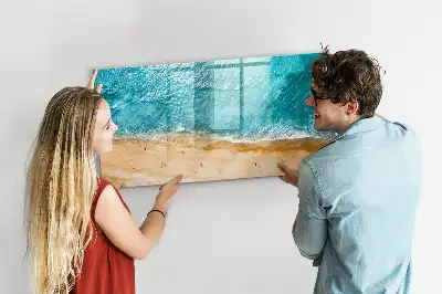Tablă magnetică cu ștergere uscată cu model plajă marină și oameni