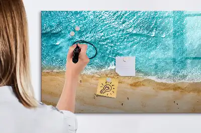 Tablă magnetică cu ștergere uscată cu model plajă marină și oameni