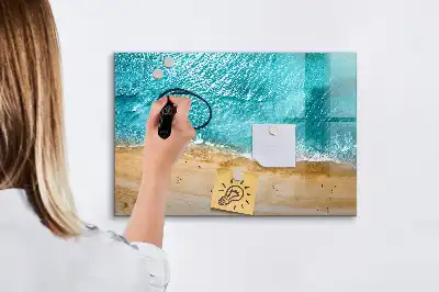 Tablă magnetică cu ștergere uscată cu model plajă marină și oameni