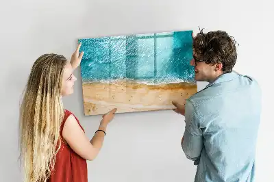 Tablă magnetică cu ștergere uscată cu model plajă marină și oameni