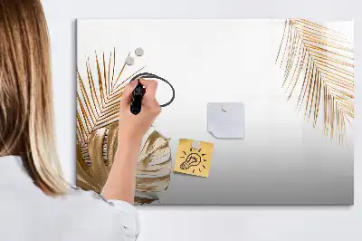 Tablă magnetică cu ștergere uscată cu model de frunze exotice