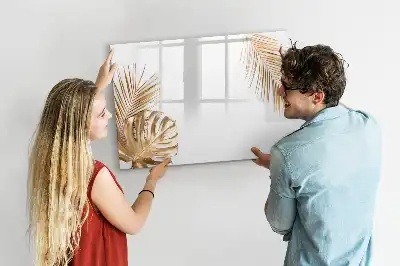 Tablă magnetică cu ștergere uscată cu model de frunze exotice