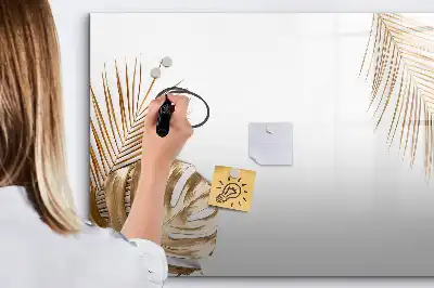 Tablă magnetică cu ștergere uscată cu model de frunze exotice