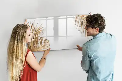 Tablă magnetică cu ștergere uscată cu model de frunze exotice