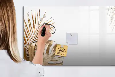 Tablă magnetică cu ștergere uscată cu model de frunze exotice