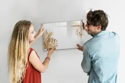 Tablă magnetică cu ștergere uscată cu model de frunze exotice