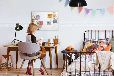 Tablă magnetică cu ștergere uscată cu model de frunze exotice