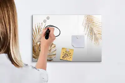 Tablă magnetică cu ștergere uscată cu model de frunze exotice