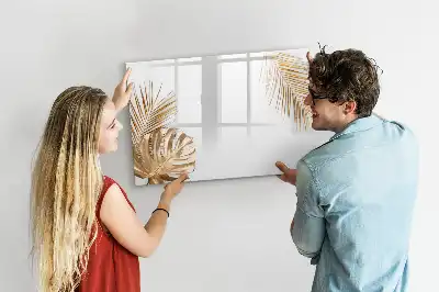 Tablă magnetică cu ștergere uscată cu model de frunze exotice