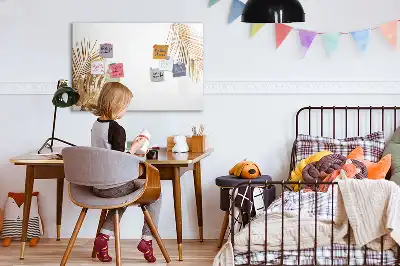 Tablă magnetică cu ștergere uscată cu model de frunze exotice