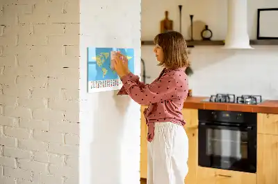 Tablă magnetică cu ștergere uscată harta clasică a lumii