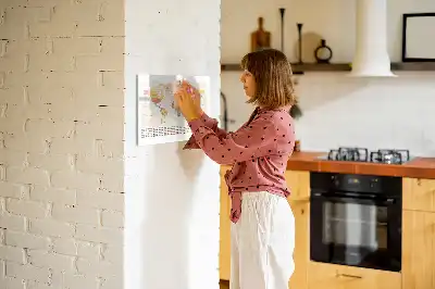 Tablă magnetică cu ștergere uscată cu design hartă a lumii