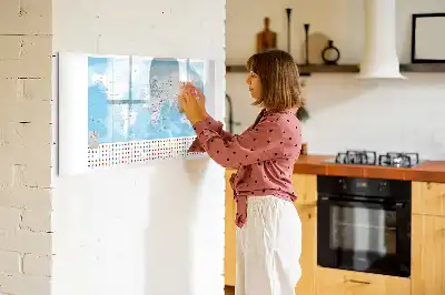 Tablă magnetică cu ștergere uscată cu hărțile continentelor