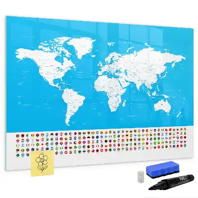 Tablă magnetică cu ștergere uscată cu harta contur a statelor
