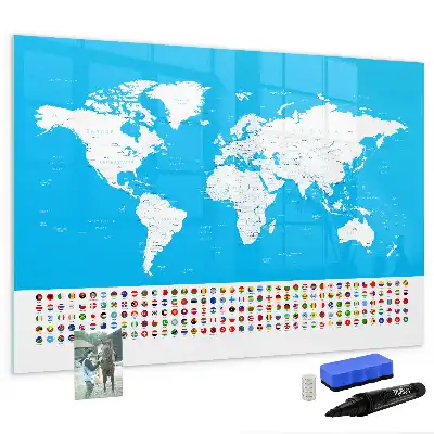Tablă magnetică cu ștergere uscată cu harta contur a statelor