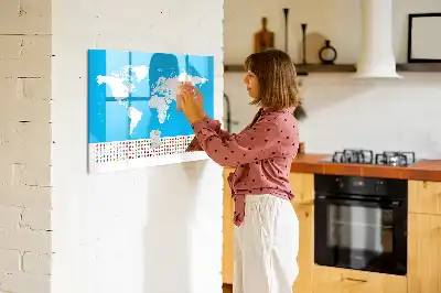 Tablă magnetică cu ștergere uscată cu harta contur a statelor