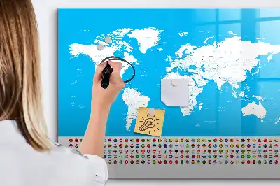 Tablă magnetică cu ștergere uscată cu harta contur a statelor