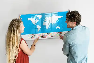 Tablă magnetică cu ștergere uscată cu harta contur a statelor
