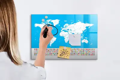Tablă magnetică cu ștergere uscată cu harta contur a statelor