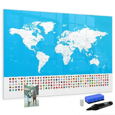 Tablă magnetică cu ștergere uscată cu harta contur a statelor
