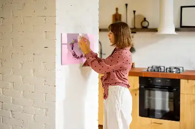 Tablă magnetică cu ștergere uscată design în formă de inimă din flori