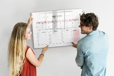 Tablă magnetică cu ștergere uscată planificator săptămânal