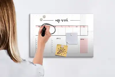 Tablă magnetică cu ștergere uscată planificator săptămânal