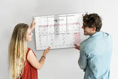 Tablă magnetică cu ștergere uscată planificator săptămânal