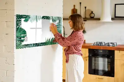 Tablă magnetică cu ștergere uscată cu model de frunze exotice