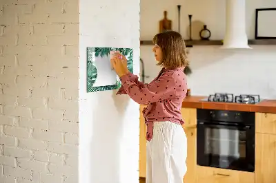 Tablă magnetică cu ștergere uscată cu model de frunze exotice