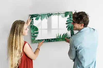 Tablă magnetică cu ștergere uscată cu model de frunze exotice