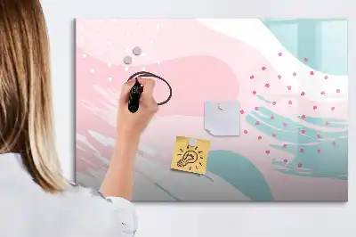 Tablă magnetică cu ștergere uscată model cu abstracție pastelată
