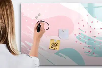 Tablă magnetică cu ștergere uscată model cu abstracție pastelată