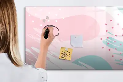 Tablă magnetică cu ștergere uscată model cu abstracție pastelată