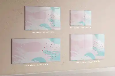 Tablă magnetică cu ștergere uscată model cu abstracție pastelată