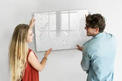 Tablă magnetică cu ștergere uscată model cu linii abstracte