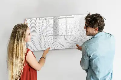 Tablă magnetică cu ștergere uscată model cu linii abstracte