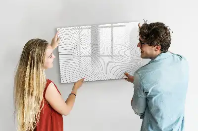 Tablă magnetică cu ștergere uscată model cu linii abstracte