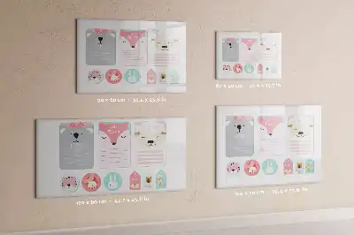 Tablă magnetică cu ștergere uscată cu design sub formă de marcaje de carte vesele