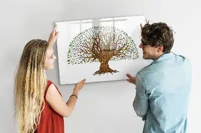 Tablă magnetică cu ștergere uscată cu model rădăcină de copac