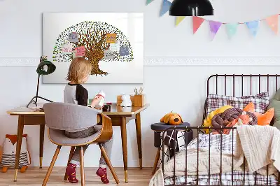 Tablă magnetică cu ștergere uscată cu model rădăcină de copac