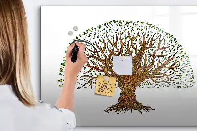 Tablă magnetică cu ștergere uscată cu model rădăcină de copac