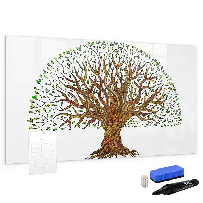 Tablă magnetică cu ștergere uscată cu model rădăcină de copac