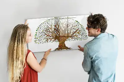 Tablă magnetică cu ștergere uscată cu model rădăcină de copac