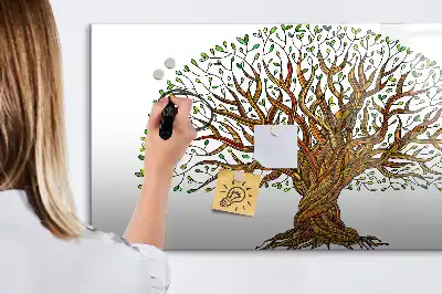 Tablă magnetică cu ștergere uscată cu model rădăcină de copac