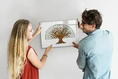 Tablă magnetică cu ștergere uscată cu model rădăcină de copac