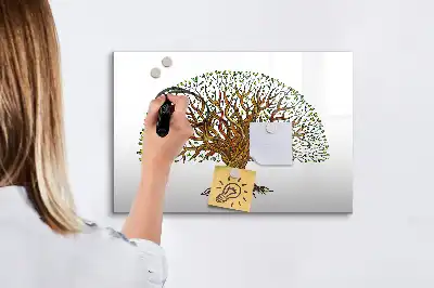 Tablă magnetică cu ștergere uscată cu model rădăcină de copac