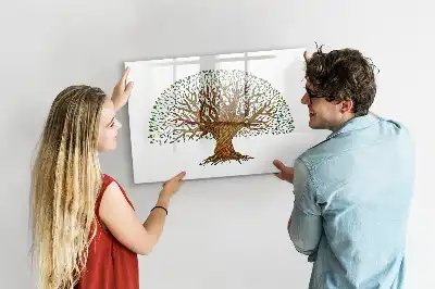 Tablă magnetică cu ștergere uscată cu model rădăcină de copac
