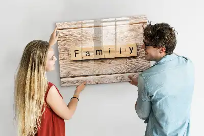Tablă magnetică cu ștergere uscată cu textul Familie